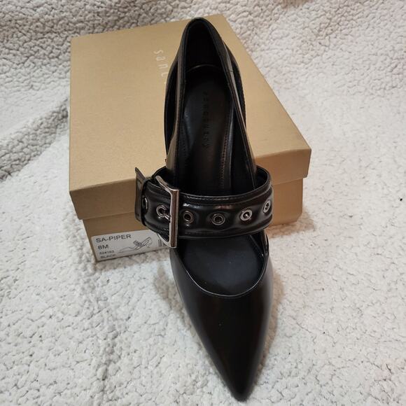NEW Sanctuary Women's Piper Pointed toe Pump Heels Black Leather Size 8 - Picture 1 of 5